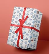 RiukRaiu Christmas Wrapping Paper for Kids Adults - Blue Winter Forest and Reindeer, Polar Bears,...