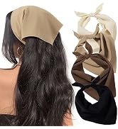HBselect 4PCS Bandanas for Women Boho Head Bands Tie-Back Triangle Head Scarf Head Kerchief for G...