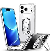 Shields Up for iPhone 17 Pro Max Case with Stand, Phone Case Clear with Double Ring Holder [Adjus...