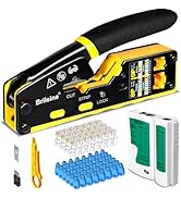 Brileine RJ45 Crimp Tool Pass Through Kit Ethernet Crimper Cat5 Cat5e Cat6 Crimping Tool for RJ11...