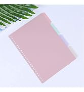 4 Pcs Pink Multicolor Binder Dividers, Index Page Labels Plastic Binder Dividers for School Offic...