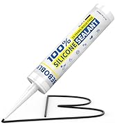 BEBOBLY Black Silicone Caulk & Sealant, 100% Waterproof Silicone Caulking, Silicone Sealant Caulk...