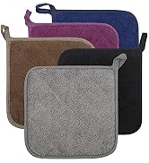 100% Cotton Kitchen Everyday Basic Terry Pot Holder Heat Resistant Coaster Potholder for Cooking ...