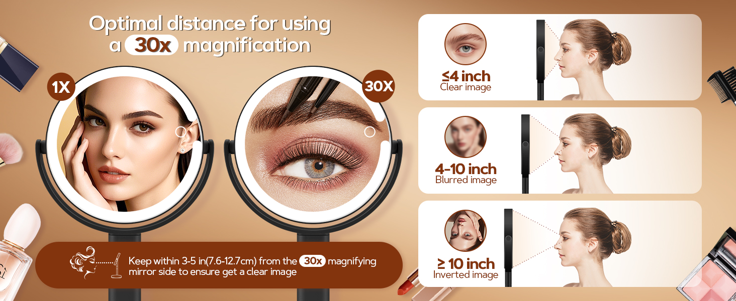 magnifying mirror with light