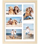 Vittanly 11x14 Collage Picture Frame, Displays 5Pcs 4x6 Pictures with Mat or 1Pcs 11x14 without M...
