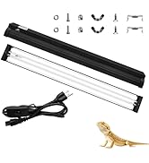JHGKEGKE T8 UVB Reptile Light Fixture HO UVB Bulb Lighting Combo Kit, 10.0 UVB Light for Reptiles...