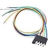 Ruibapa 5-Way Flat Trailer Wiring Harness Plug 22-inch Extension Cable Connector 5 Pin Male Conne...