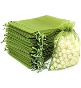 Staruby Organza Gift Bags 100Pcs Sheer Organza Bag 4x6 Inch Mesh Favor Bags Drawstring Jewelry Gi...