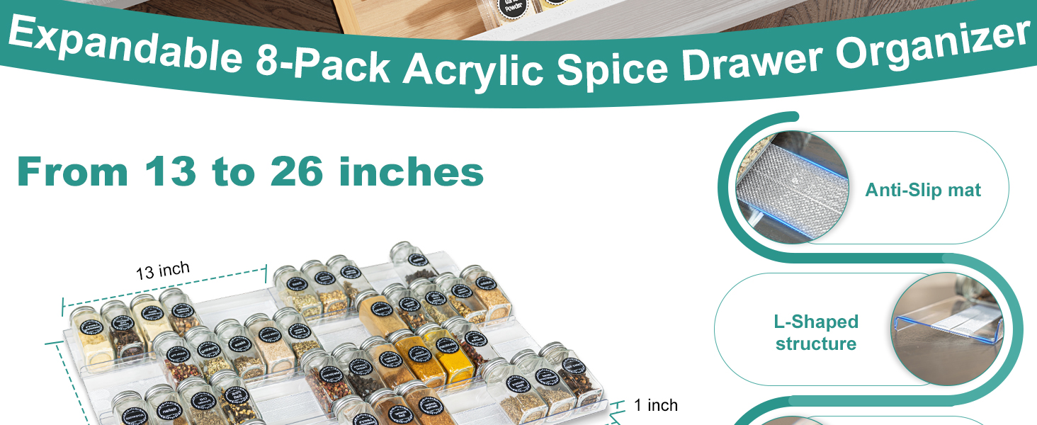 spice drawer organizer insert