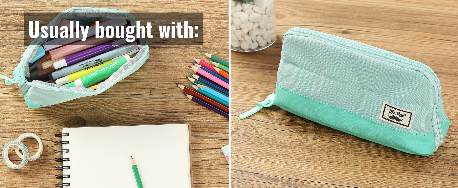 Mr. Pen- Pencil Case, Mint Green, Pencil Pouch, Pencil Bag