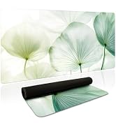 HUADO Green Leaf Desk Mat, Botanical XXL Mouse Pad 35.4x15.7in | Waterproof, Non-Slip Rubber Base...
