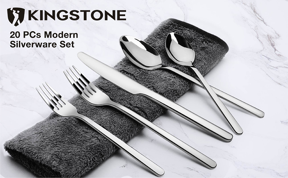 heavy duty flatware set for everyday use