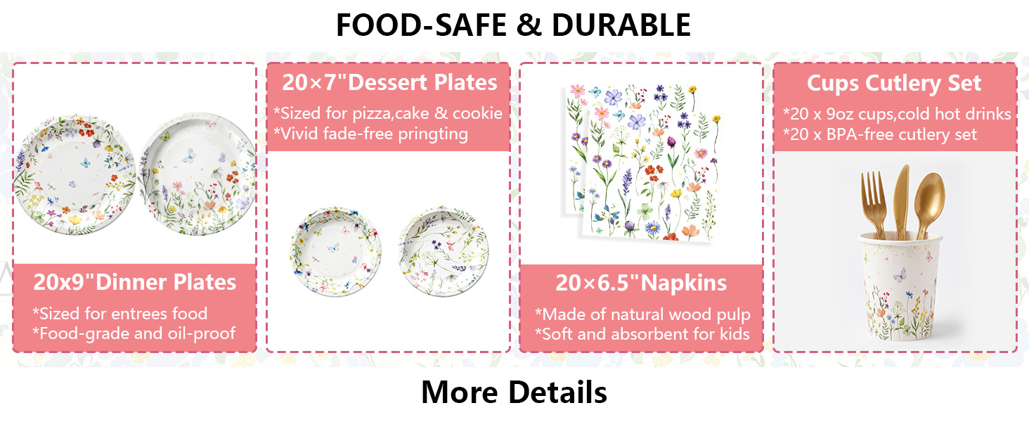 wildflower paper plate