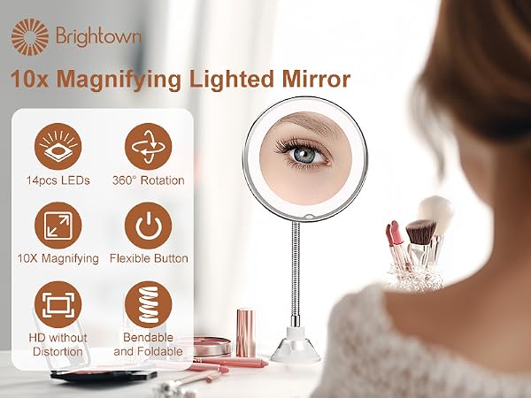 magnifying mirror with light