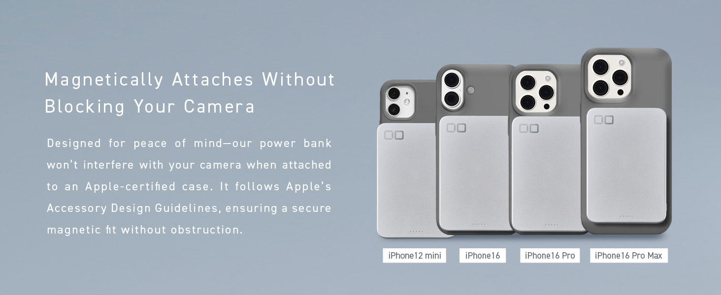 Magnetically attaches without blocking your camera