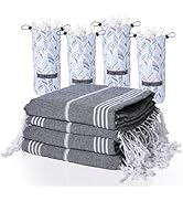 BAY LAUREL 4-Pack Oversized Turkish Beach Towels – Quick Dry, Sand Free Towels with Travel Bags, ...