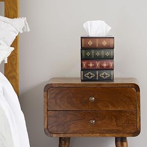 book tissue box holder in bedroom