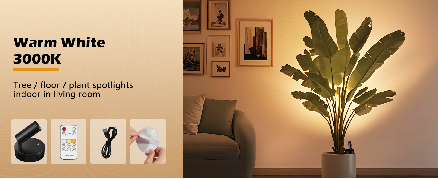 Spotlights used for indoor plant decoration