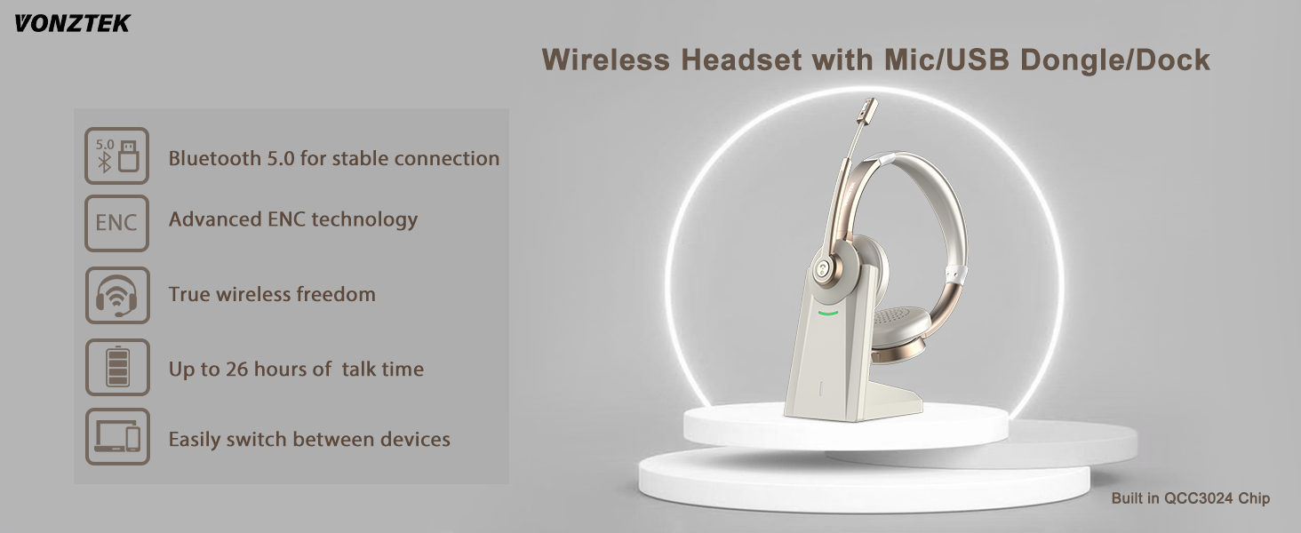 Bluetooth Headset with Microphone