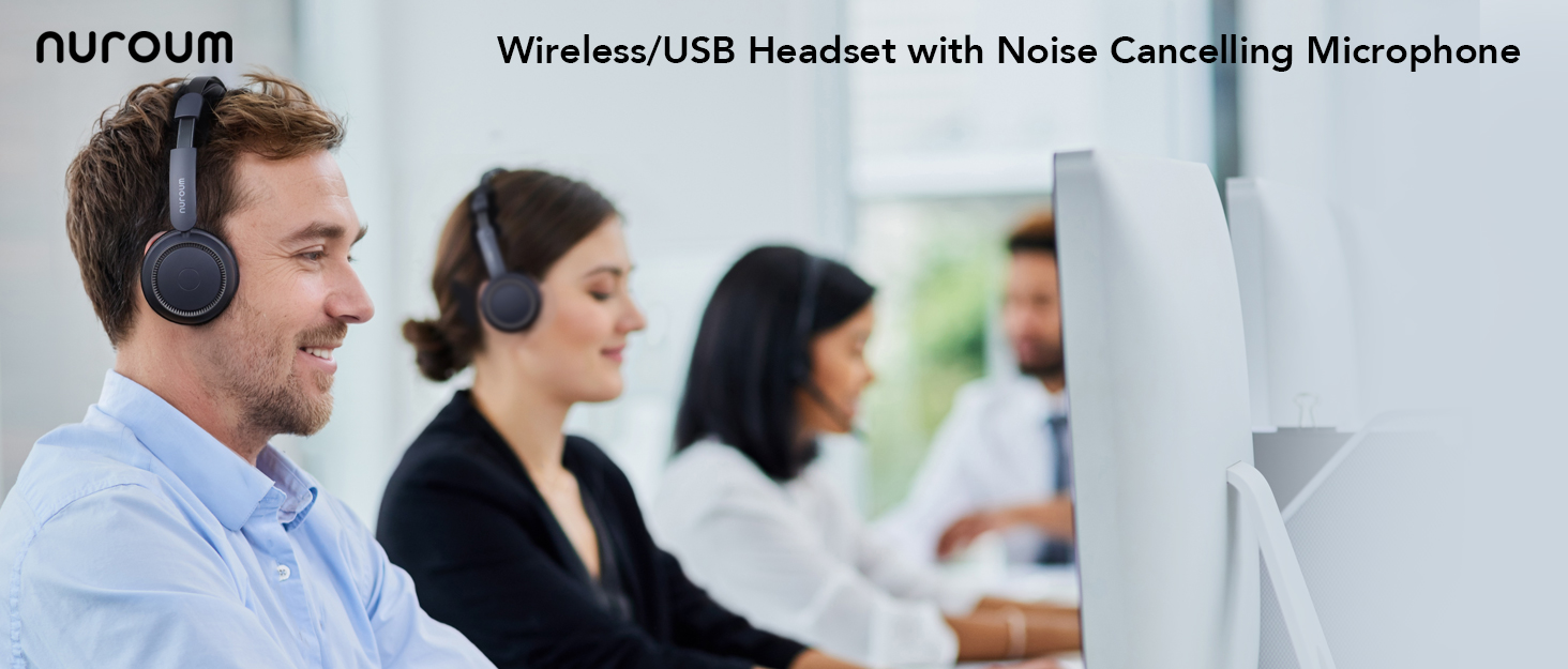 nuroum wireless/usb headset with noise cancelling microphone