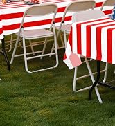 misaya 6 Packs Striped Disposable Table Cloth, 54 x 108 Inch Waterproof Rectangle Tablecloth, Lea...