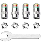 KURAMI Tire Pressure Caps 32 psi 2.2 bar TPMS Tire Pressure Monitor Sensor Indicator 3 Color Eye ...