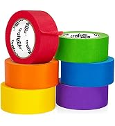 Craftzilla Colored Masking Tape – 6 Roll Multi Pack – 10 Yards x 1 Inch Each Colorful Craft Tape ...