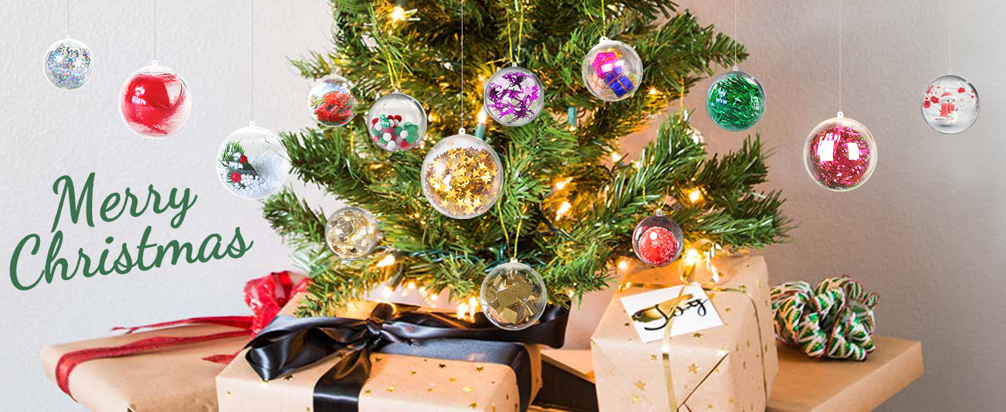 Christmas Ornaments,Clear Plastic Ornaments Balls,Clear Christmas Ornaments for Crafts