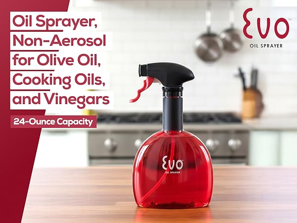Evo Original Oil Sprayer, Non-Aerosol for Olive Oil, Cooking Oils, and Vinegars