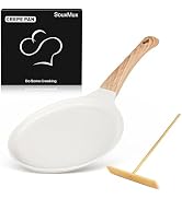 SouxMux Nonstick 8-Inch Crepe Pan with Spreader, Ceramic Coated Dosa Tawa Pan, Induction Compatib...