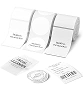 NIIMBOT 3 Roll Labels, 50x80mm White/50x80mm Clear/50x50mm White Round, Comptible with B1 B21 B21...