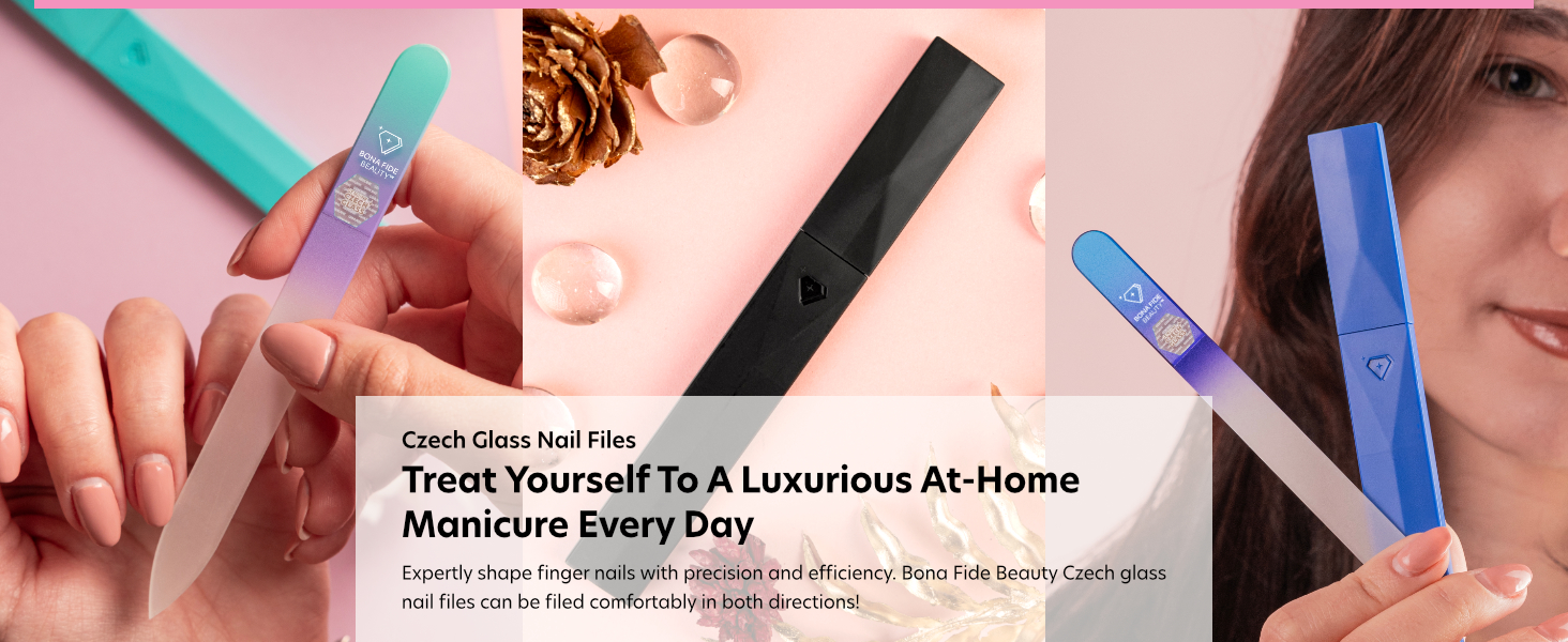 Czech glass nail file for natural nails nail file and buffer crystal glass file crystal file