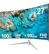 Z-Edge 27-inch Curved Gaming Monitor, Full HD 1080P 1920x1080 LED Backlight Monitor, with 100Hz R...