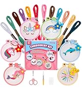 Pllieay 6PCS Stamped Embroidery Kit for Beginners, Needlepoint Kits for Beginners with Pre-Printe...