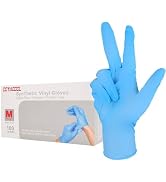 Coyacool Disposable Gloves Medium, Nitrile and Vinyl Blend Material Gloves, Latex Free, 4 Mil,100...