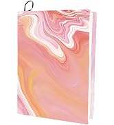 CRASPIRE Pink Stretchable Book Cover Marble Pattern Washable Reusable Large Nylon Book Protector ...