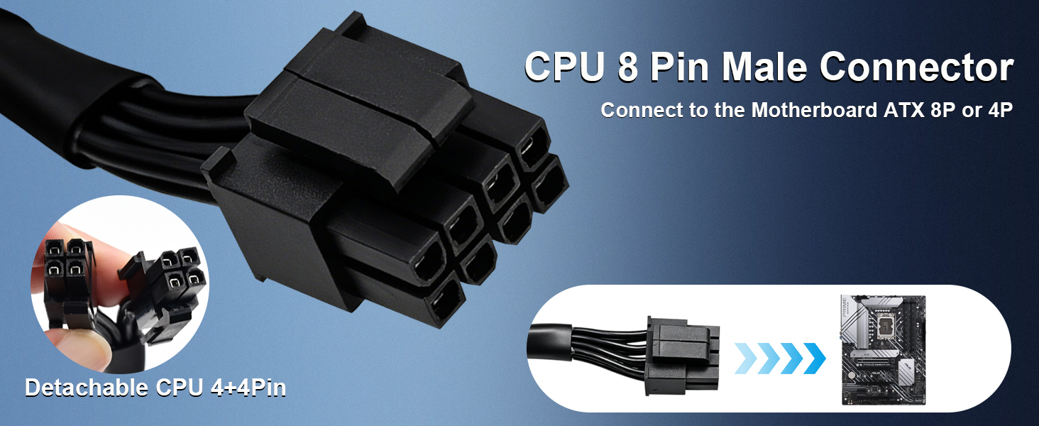 CPU 8(4+4) Pin Extension Power Adapter