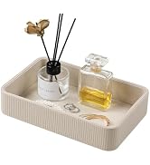 Cretkhp PU Leather Valet Tray Organizer, Modern Nightstand Organizer Bedside Desktop Storage for ...