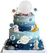 Vidotim Moon Cake topper,6Pcs Space Astronauts Diy Cake Decoration, 3D Soft light Moon Cake Toppe...