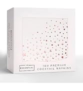 Stylish 5x5 Inch Rose Gold Napkins -100 Pack of Star Napkins - Elegant Rose Gold Cocktail Napkins...