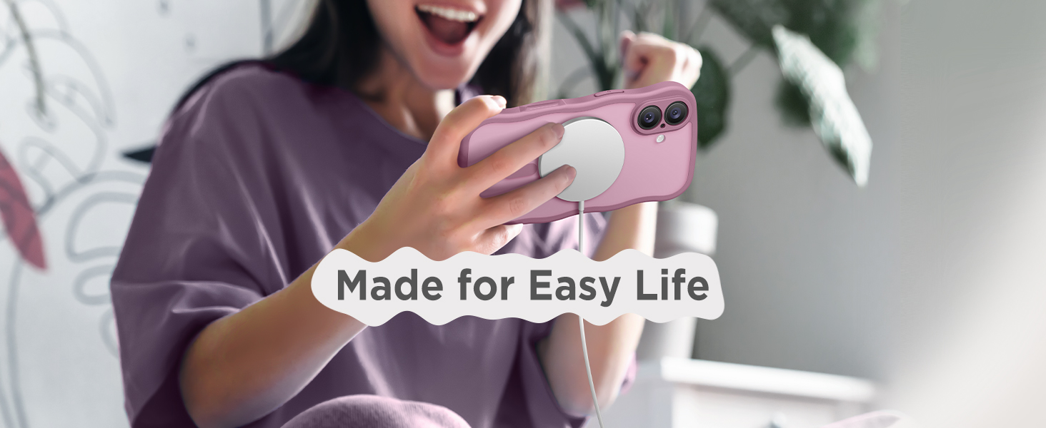 Case iPhone 17 Cute Curly Wave Edge Exquisite Phone Cover Stylish Durable TPU Protective
