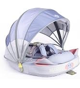 Mambobaby Float Non-Inflatable Baby Float with Canopy, Five-Point Safety System, 3D Canopy(Detach...