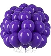 Voircoloria Dark Purple Balloons, 66pack 12inch Deep Purple Latex Party Balloons for Halloween, G...