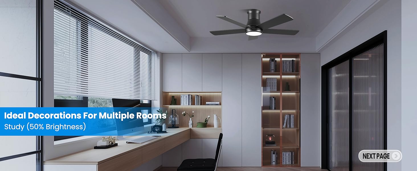 modern ceiling fan with light for study