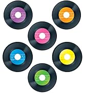 Carson Dellosa 45-Piece Records Paper Cutouts, Colorful Cardstock Disco Groovy Party Decorations,...
