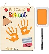 R HORSE 3D First Day of School DIY Kid Handprint Hanging Art Sign, Back to School Wooden Handprin...