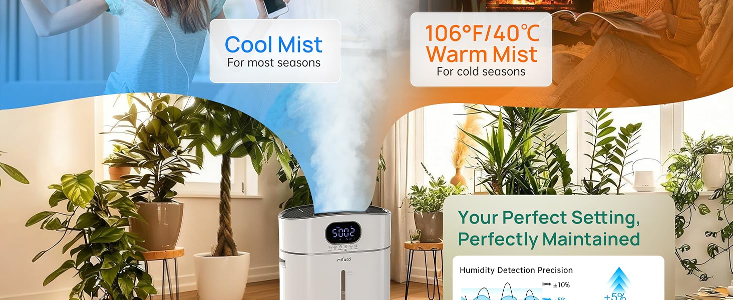 Mifasol Humidifier Large Room Warm and Cool Mist