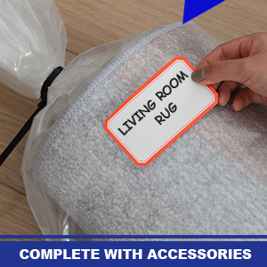 plastic rug cover comes with a heavy-duty reusable zip tie sticker label Designed for repeated use