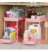 Ukeetap 2 Pack Multi-Purpose Pull-Out Storage Organizers, Under Sink & Cabinet Organizers, 12.8 I...