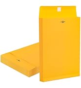 Expandable Large Manilla Envelopes 10x13 with Clasp and Gummed Seal 25 Pack, Goefun 180 GSM Heavy...